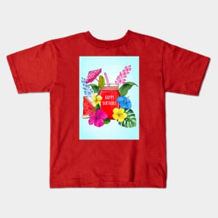 TROPICAL BIRTHDAY COCKTAIL Kids T-Shirt